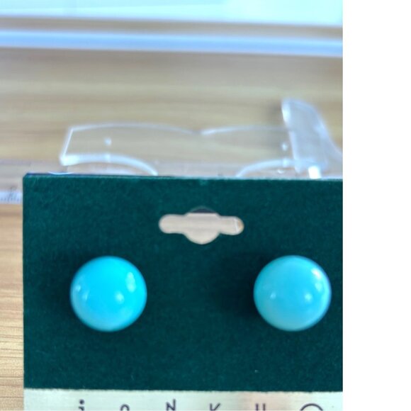Vintage Jankuo Turquoise Clip-On Earrings - Timeless Retro Jewelry Piece For Wom - Picture 2 of 4